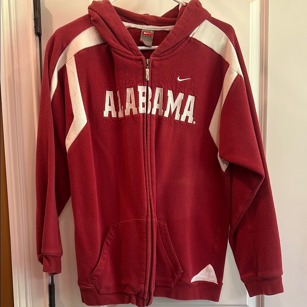 Nike Red and White Athletic Sweatshirt